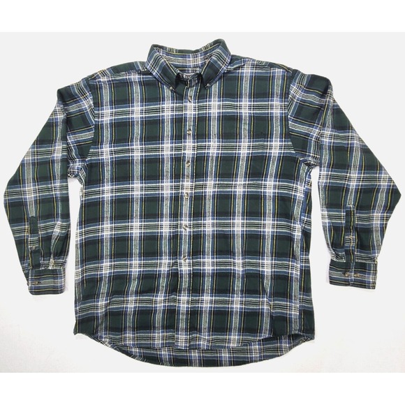 David Taylor Other - DAVID TAYLOR Mens Green Plaid Flannel long sleeve Large L 100% cotton shirt.